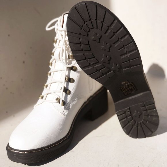 BEAST FASHION White Combat Boots - Picture 6 of 12